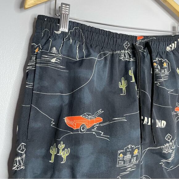 WESC Zack Roadtrip Swim Trunks In Dead End Night 5" Men's Large Preppy - Picture 6 of 10